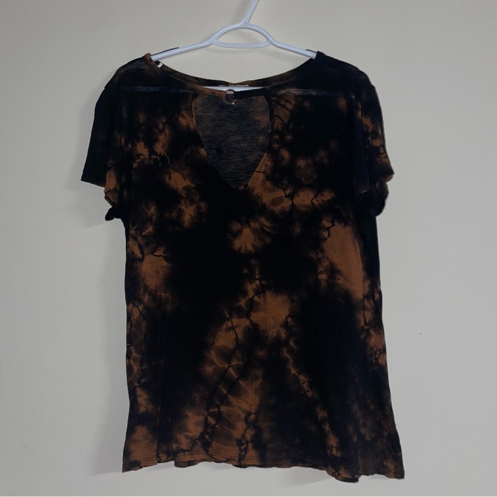 Bleach Tie-Dye Black Women's Top